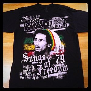 Rare official reggae bob marley t shirt, size L